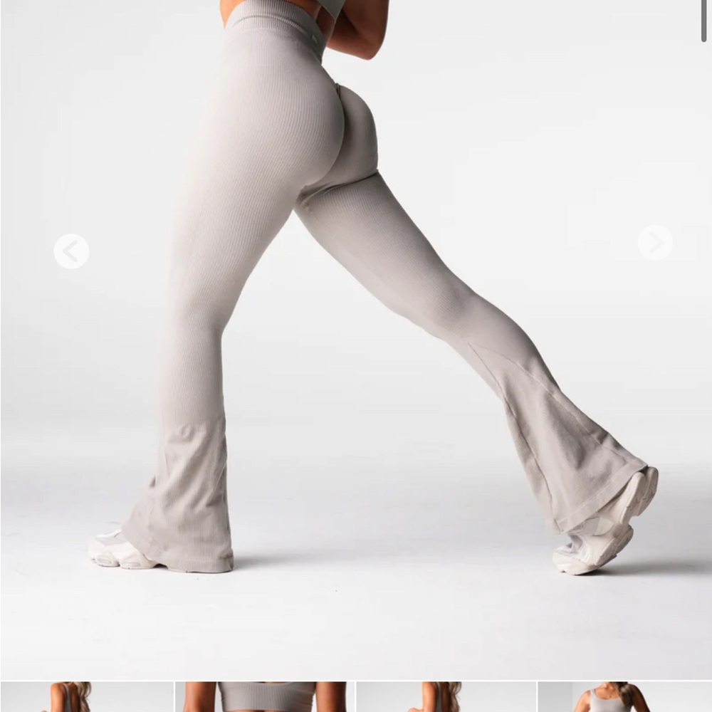 NVGTN Driftwood Harmony Ribbed Seamless Flare Leggings